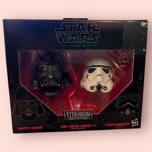 Star Wars Titanium Black Series Diecast Helmet (Darth Vader & Stormtrooper)